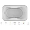 Jacuzzi Marineo 66" Whirlpool Bathtub for Drop In Installation with Center Drain and Chromatherapy / Whisper Technology™ - Luxury Controls