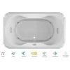 Jacuzzi Marineo 72" Salon Spa Bathtub for Drop In Installation with Center Drain and Illumatherapy / Whisper Technology™ - Luxury LCD Controls