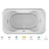 Jacuzzi Marineo 72" Salon Spa Bathtub for Drop In Installation with Center Drain and Illumatherapy / Whisper Technology™ - Luxury LCD Controls