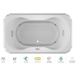 Jacuzzi Marineo 72" Salon Spa Bathtub for Drop In Installation with Center Drain and Illumatherapy / Whisper Technology™ - Luxury LCD Controls