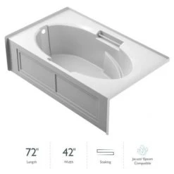 Jacuzzi 72" x 42" Majora® Three Wall Alcove Soaking Bathtub with Left Drain