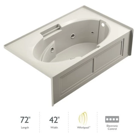 Jacuzzi 72" x 42" Majora® Three Wall Alcove Comfort Whirlpool Bathtub with 8 Jets, Basic Controls, Right Drain and Left Pump 3 Jacuzzi 72" x 42" Majora® Three Wall Alcove Comfort Whirlpool Bathtub with 8 Jets, Basic Controls, Right Drain and Left Pump