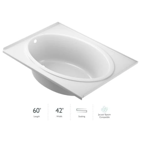 Jacuzzi Nova 60" Soaking Alcove Bathtub with Left Drain 3 Jacuzzi Nova 60" Soaking Alcove Bathtub with Left Drain