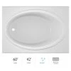 Jacuzzi 60" x 42" Nova Drop In Comfort Pure Air® Bathtub with Basic Controls, Left Drain and Right Blower -Jacuzzi Sales Store jacuzzi nov6042alr2xxw 100825