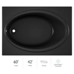 Jacuzzi 60" x 42" Nova Drop In Soaking Bathtub with Universal Drain