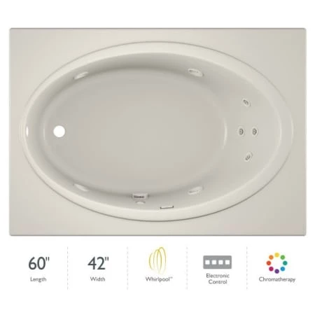 Jacuzzi 60" x 42" Nova Drop In Comfort Whirlpool Bathtub with Basic Controls, Chromatherapy, Heater, Left Drain and Right Pump 3 Jacuzzi 60" x 42" Nova Drop In Comfort Whirlpool Bathtub with Basic Controls, Chromatherapy, Heater, Left Drain and Right Pump