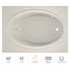 Jacuzzi 60" x 42" Nova Drop In Comfort Whirlpool Bathtub with Basic Controls, Chromatherapy, Heater, Right Drain and Left Pump