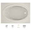 Jacuzzi 60" x 42" Nova Drop In Comfort Whirlpool Bathtub with Basic Controls, Right Drain and Left Pump -Jacuzzi Sales Store jacuzzi nov6042wrl2xxy 100825