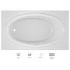 Jacuzzi 72" x 42" Nova Drop In Comfort Pure Air® Bathtub with Basic Controls, Left Drain and Right Blower