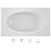 Jacuzzi 72" x 42" Nova Drop In Soaking Bathtub with Universal Drain -Jacuzzi Sales Store jacuzzi nov7242buxxxxw 100825