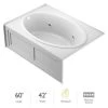 Jacuzzi 60" x 42" Nova Drop In Three Wall Alcove Comfort Whirlpool Bathtub with Basic Controls, Left Drain and Right Pump -Jacuzzi Sales Store jacuzzi nvs6042wlr2xxw 100825