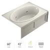 Jacuzzi 60" x 42" Nova Drop In Three Wall Alcove Comfort Whirlpool Bathtub with Basic Controls, Heater, Right Drain and Left Pump -Jacuzzi Sales Store jacuzzi nvs6042wrl2hxy 100825