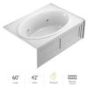 Jacuzzi 60" x 42" Nova Drop In Three Wall Alcove Comfort Whirlpool Bathtub with Basic Controls, Right Drain and Left Pump -Jacuzzi Sales Store jacuzzi nvs6042wrl2xxw 100825