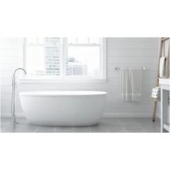 Jacuzzi Signature 60" Free Standing Acrylic Soaking Tub with Chrome Free Standing Tub Filler and Handshower, Reversible Drain, Drain Assembly and Overflow -Jacuzzi Sales Store jacuzzi osb5930buxxxxg alternate view 466
