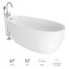 Jacuzzi Signature 67" Free Standing Acrylic Soaking Tub with Chrome Free Standing Tub Filler and Handshower, Reversible Drain, Drain Assembly and Overflow -Jacuzzi Sales Store jacuzzi osb6732buxxxxg 100825
