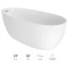 Jacuzzi Signature 60" Free Standing Acrylic Soaking Tub with Reversible Drain, Drain Assembly and Overflow -Jacuzzi Sales Store jacuzzi osf5930buxxxxg 100825