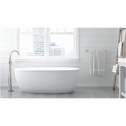 Jacuzzi Signature 67" Free Standing Acrylic Soaking Tub with Brushed Nickel Free Standing Tub Filler and Handshower, Reversible Drain, Drain Assembly and Overflow -Jacuzzi Sales Store jacuzzi osn6732buxxxxg alternate view 481