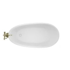 Jacuzzi Signature 59" Free Standing Acrylic Soaking Tub with Reversible Drain, Drain Assembly and Overflow - Includes Floor Mounted Tub Filler with Hand Shower -Jacuzzi Sales Store jacuzzi osz5930buxxxx alternate view 163