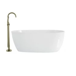 Jacuzzi Signature 59" Free Standing Acrylic Soaking Tub with Reversible Drain, Drain Assembly and Overflow - Includes Floor Mounted Tub Filler with Hand Shower -Jacuzzi Sales Store jacuzzi osz5930buxxxx alternate view 164
