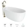 Jacuzzi Signature 59" Free Standing Acrylic Soaking Tub with Reversible Drain, Drain Assembly and Overflow - Includes Floor Mounted Tub Filler with Hand Shower