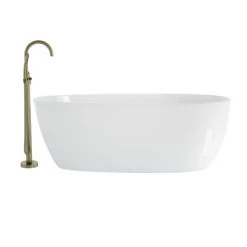 Jacuzzi Signature 67" Free Standing Acrylic Soaking Tub with Reversible Drain, Drain Assembly and Overflow - Includes Floor Mounted Tub Filler with Hand Shower -Jacuzzi Sales Store jacuzzi osz6732buxxxx alternate view 168