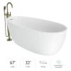 Jacuzzi Signature 67" Free Standing Acrylic Soaking Tub with Reversible Drain, Drain Assembly and Overflow - Includes Floor Mounted Tub Filler with Hand Shower -Jacuzzi Sales Store jacuzzi osz6732buxxxxg 7549554