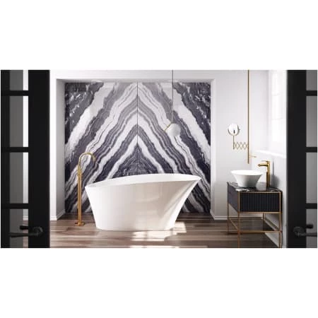 Jacuzzi Rosalia™ 66" Solid Surface Free Standing Soaking Bathtub with Reversible Drain 5 Jacuzzi Rosalia™ 66" Solid Surface Free Standing Soaking Bathtub with Reversible Drain - Image 3