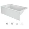 Jacuzzi Signature 60" Three Wall Alcove Acrylic Soaking Tub with Left Drain and Overflow -Jacuzzi Sales Store jacuzzi s1s6030blxxrsw 5803906