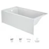 Jacuzzi Signature 60" Alcove Acrylic Soaking Tub with Left Drain and Overflow