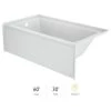 Jacuzzi Signature 60" Three Wall Alcove Acrylic Whirlpool Tub with Left Drain and Overflow