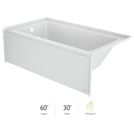 Jacuzzi Signature 60" Three Wall Alcove Acrylic Whirlpool Tub with Left Drain and Overflow 3 Jacuzzi Signature 60" Three Wall Alcove Acrylic Whirlpool Tub with Left Drain and Overflow
