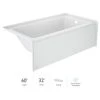 Jacuzzi Signature 60" Three Wall Alcove Acrylic Soaking Tub with Right Drain and Overflow -Jacuzzi Sales Store jacuzzi s1s6032brxxrsw 5803906