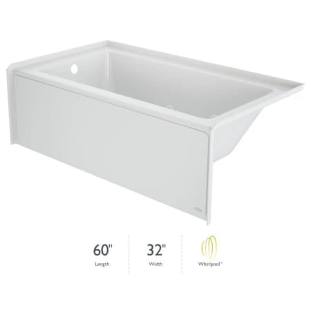 Jacuzzi Signature 60" Three Wall Alcove Acrylic Whirlpool Tub with Left Drain and Overflow 3 Jacuzzi Signature 60" Three Wall Alcove Acrylic Whirlpool Tub with Left Drain and Overflow