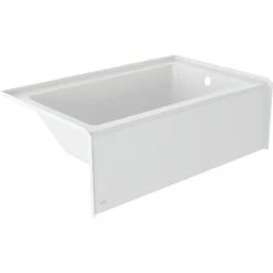 Jacuzzi Signature 60" Three Wall Alcove Acrylic Soaking Tub with Right Drain, and Overflow - Includes Removable Skirt
