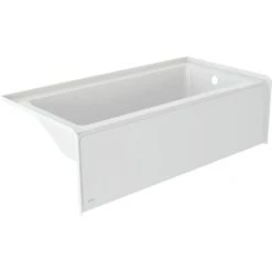 Jacuzzi Signature 66" Three Wall Alcove Acrylic Soaking Tub with Right Drain, and Overflow - Includes Removable Skirt
