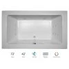 Jacuzzi 72" x 42" Sia® Drop In Luxury Salon Spa Bathtub with 13 Jets, Luxury Controls, Chromatherapy, Heater, Center Drain and Right Pump