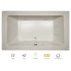 Jacuzzi 72" x 42" Sia® Drop In Luxury Whirlpool Bathtub with 13 Jets, LCD Controls, Chromatherapy, Heater, Center Drain and Right Pump