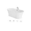 Jacuzzi Serafina 67" Free Standing Soaking Tub with Center Drain, Drain Assembly and Overflow - Includes Floor Mounted Tub Filler with Hand Shower -Jacuzzi Sales Store jacuzzi snb6731bcxxxxw 2176478