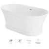 Jacuzzi Serafina 59" Free Standing Acrylic Tub with Center Drain, Drain Assembly, and Overflow 1 Jacuzzi Serafina 59" Free Standing Acrylic Tub with Center Drain, Drain Assembly, and Overflow -Jacuzzi Sales Store jacuzzi snf5931bcxxxxg 100825