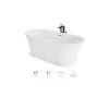 Jacuzzi Serafina 67" Free Standing Soaking Tub with Center Drain, Drain Assembly and Overflow - Includes Floor Mounted Tub Filler with Hand Shower -Jacuzzi Sales Store jacuzzi snm6731bcxxxxg 2176478