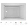 Jacuzzi 60" x 42" Solna™ Drop-In/Undermount Luxury Soaking Bathtub with Chromatherapy, Basic Controls and Reversible Drain Placement