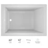 Jacuzzi 60" x 42" Solna™ Drop-In/Undermount Luxury Soaking Bathtub with Reversible Drain Placement