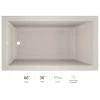 Jacuzzi 66" x 36" Solna™ Drop-In/Undermount Luxury Soaking Bathtub with Reversible Drain Placement