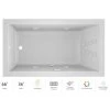 Jacuzzi 66" x 36" Solna™ Drop-In/Undermount Luxury Whirlpool Bathtub with Luxury Controls, Chromatherapy, Whisper Technology™, Heater and Left Drain -Jacuzzi Sales Store jacuzzi sol6636wlr4cww 100825