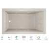 Jacuzzi 72" x 42" Solna™ Drop-In/Undermount Luxury Salon® Spa Bathtub with Luxury Controls, Chromatherapy, Whisper Technology™, Heater and Right Drain