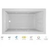 Jacuzzi 72" x 42" Solna™ Drop-In/Undermount Luxury Salon® Spa Bathtub with Luxury LCD Controls, Chromatherapy, Whisper Technology™, Heater and Right Drain