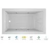 Jacuzzi 72" x 42" Solna™ Drop-In/Undermount Luxury Salon® Spa Bathtub with Luxury LCD Controls, Illumatherapy, Whisper Technology™, Heater and Right Drain
