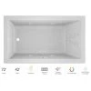 Jacuzzi 72" x 42" Solna™ Drop-In/Undermount Luxury Whirlpool Bathtub with Luxury Controls, Chromatherapy, Whisper Technology™, Heater and Left Drain -Jacuzzi Sales Store jacuzzi sol7242wlr4cww 100825