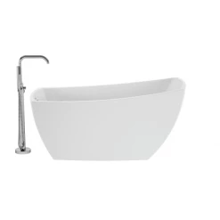Jacuzzi Stella 59" Free Standing Acrylic Soaking Tub with Reversible Drain, Drain Assembly and Overflow - Includes Floor Mounted Tub Filler with Hand Shower -Jacuzzi Sales Store jacuzzi stb5931buxxxx alternate view 196