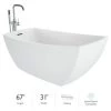 Jacuzzi Stella 67" Free Standing Acrylic Soaking Tub with Reversible Drain, Drain Assembly and Overflow - Includes Floor Mounted Tub Filler with Hand Shower -Jacuzzi Sales Store jacuzzi stb6731buxxxxw 7549554